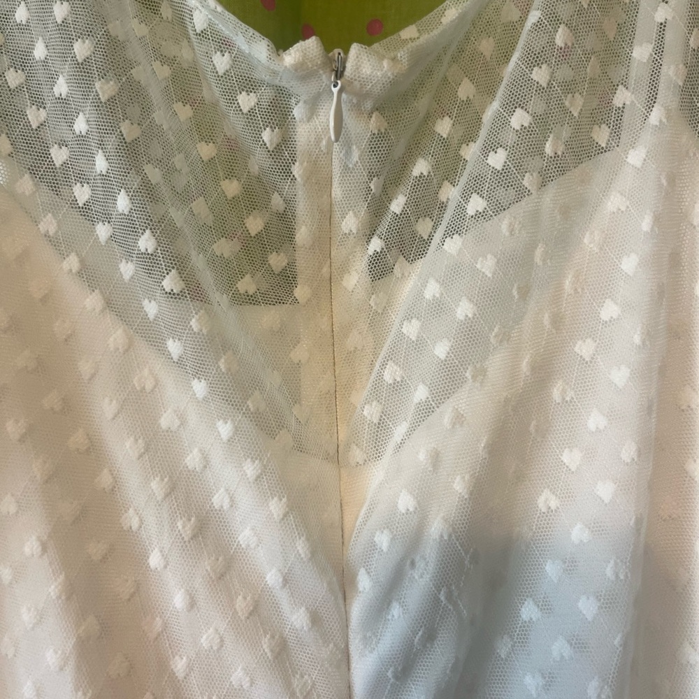NWT unique vintage swing dress ivory heart k165 2xl